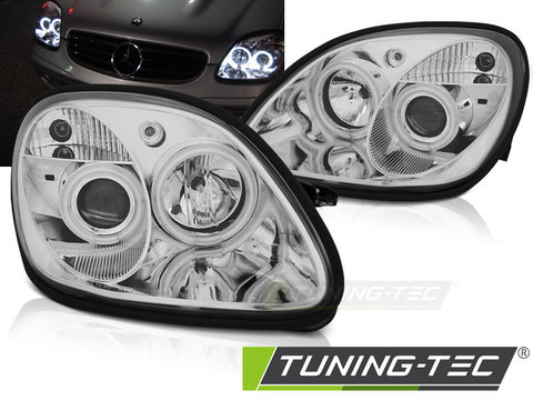 Faruri ANGEL EYES Crom look compatibila MERCEDES R170 SLK 04.96-04