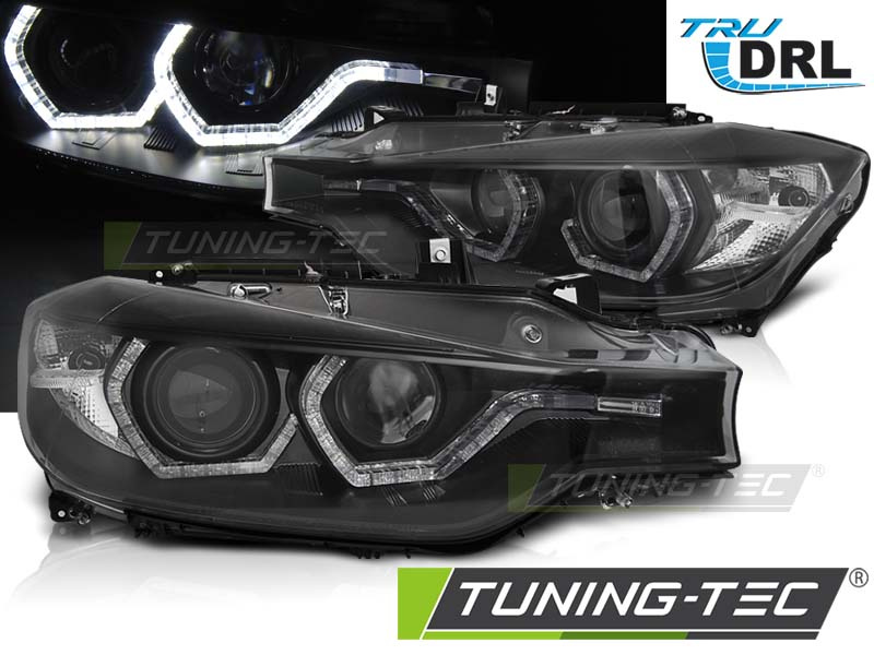 Faruri ANGEL EYES LED DRL BLACK compatibila BMW F30/F31 LCI 15-18