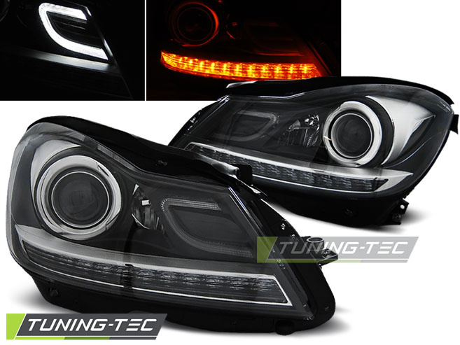 Faruri BLACK compatibila MERCEDES W204 11-