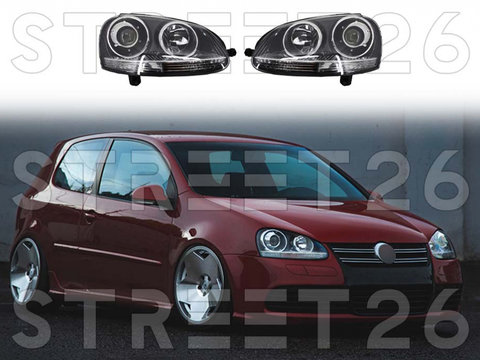 Faruri Compatibil Cu VW Golf 5 V MK5 (2003-2007) Jetta (2005-2011) R32 Design Crom