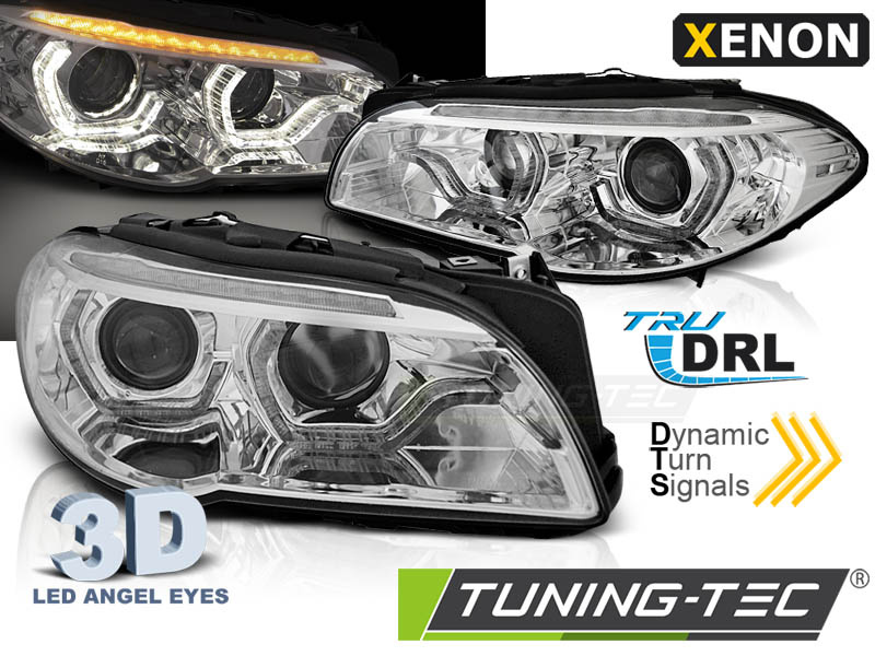 Faruri cu Xenon ANGEL EYES LED DRL CHROME SEQ comp