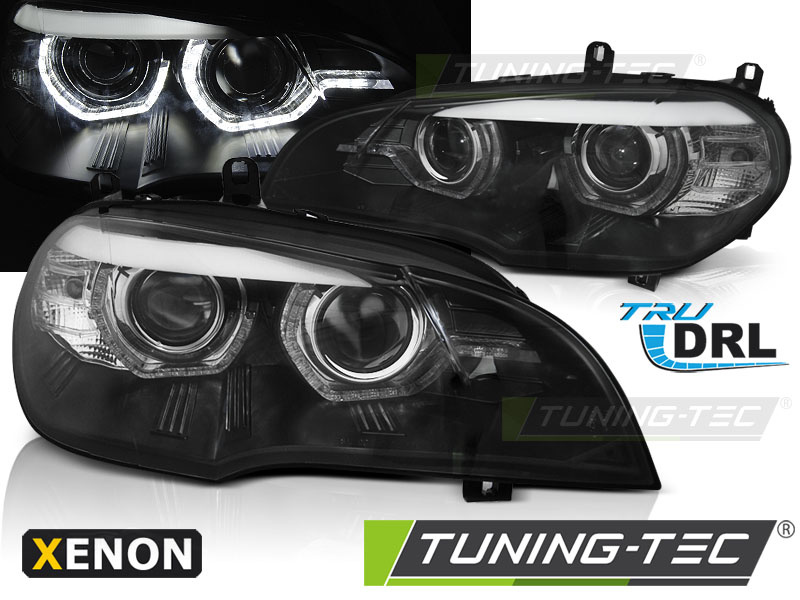 Faruri cu Xenon ANGEL EYES LED DRL negru compatibil cu BMW X5 E70 07-10