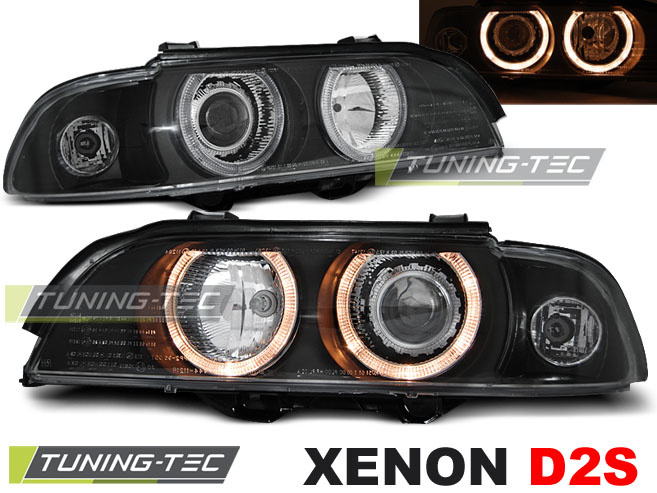 Faruri cu Xenon Angel Eyes negru compatibil cu BMW E39 09.95-06.03