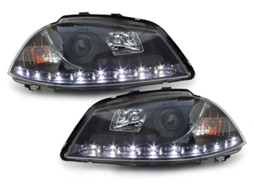 Faruri DAYLINE compatibil cu Seat Ibiza 6L (04.2002-2008) Negru Tuning Seat Ibiza 3 6L 2002 2003 2004 2005 2006 SWSI05GXB