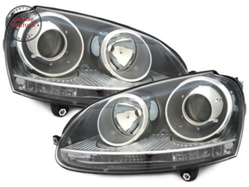 Faruri DEPO VW Golf V 5 (2003-2009) Jetta 3 (2003-2009) GTI Look Negru