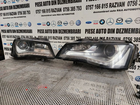 Faruri Far Stanga Dreapta Audi A8 4H D4 Led Bi-Xenon Adaptiv Volan Stanga Complete Cod 4H0941004 4H0941003 Dezmembrez Audi A8 4H D4 3.0 Tdi Motor CDT Cutie Automata MXU Volan Stanga An 2010-2011-2012-2013-2014-2015-2016-2017 - Dezmembrari Arad