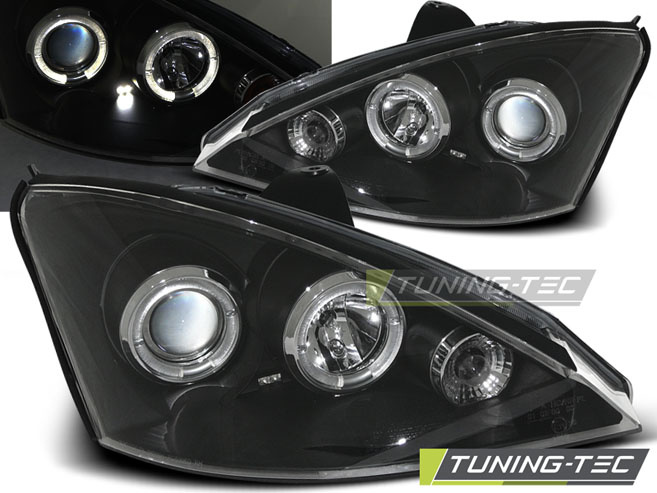 Faruri FORD FOCUS 11.01-10.04 cu Angel Eyes pe fundal negru
