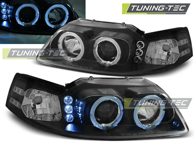Faruri FORD MUSTANG 98-04 Angel Eyes negru