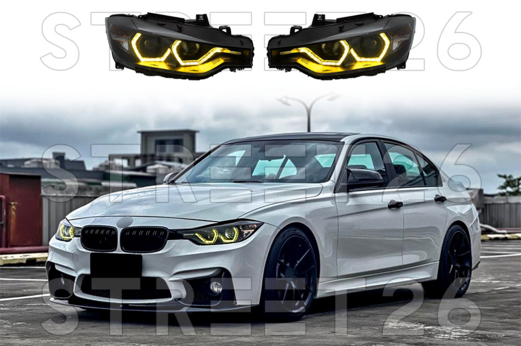 Faruri Full Angel Eyes LED DRL Compatibil Cu BMW S