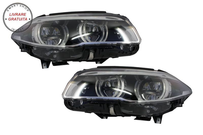 Faruri Full LED BMW F10 F11 5 Seria (2011-2013) Angel Eyes- livrare gratuita