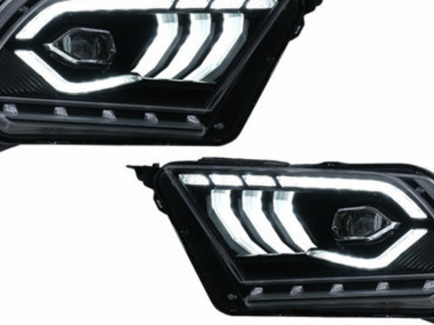Faruri Full LED compatibil cu Ford Mustang V (2010-2014) cu Semnal Dinamic Secvential HLFOMULED SAN37805