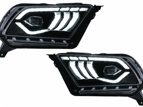 Faruri Full LED compatibil cu Ford Mustang V (2010-2014) cu Semnal Dinamic Secvential HLFOMULED