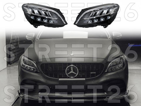 Faruri Full LED Compatibil Cu Mercedes C-Class W205 S205 (2019-Up) LHD