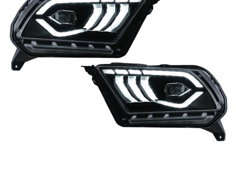 Faruri Full LED Ford Mustang V 2010-2014 cu Semnal Dinamic Secvential