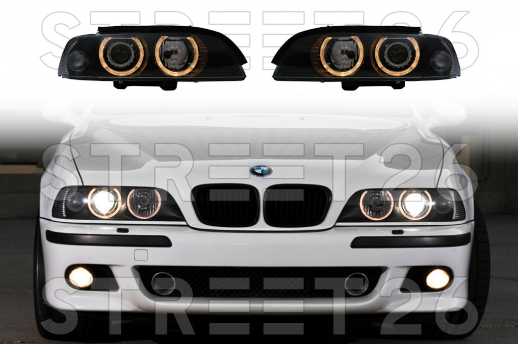 Faruri LED Angel Eyes Compatibil Cu BMW Seria 5 E39 Sedan Touring (09.1995-06.2003) Xenon Look