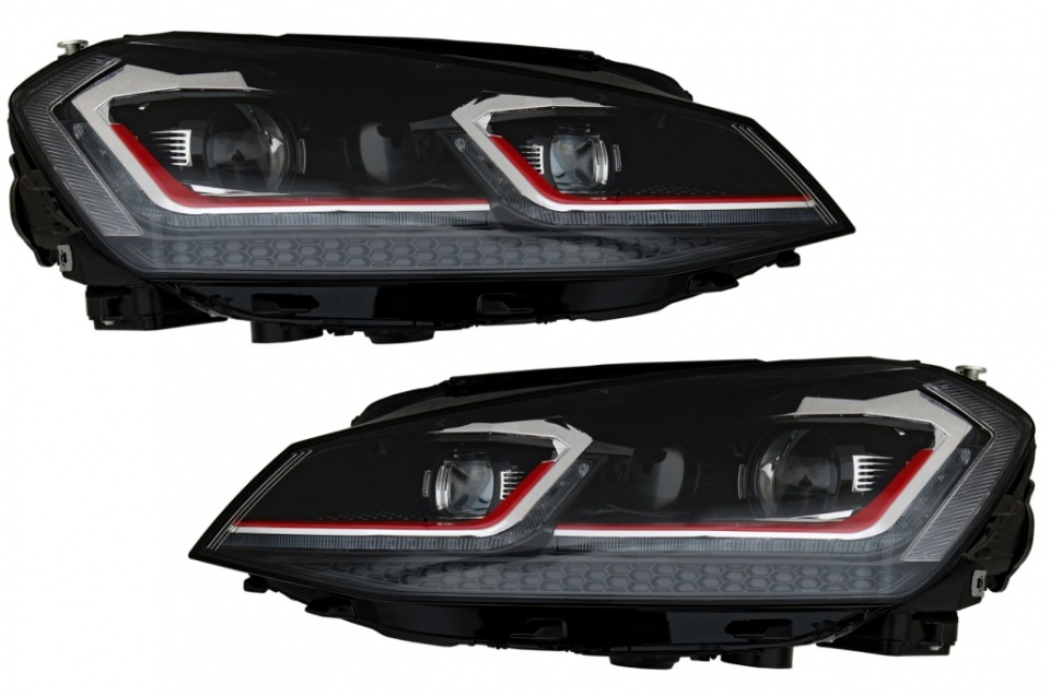 Faruri LED Bi-xenon Aspect potrivite pentru VW Golf 7 VII (2012-2017) Facelift G7.5 GTI Design cu lumini de viraj dinamic secvențiale