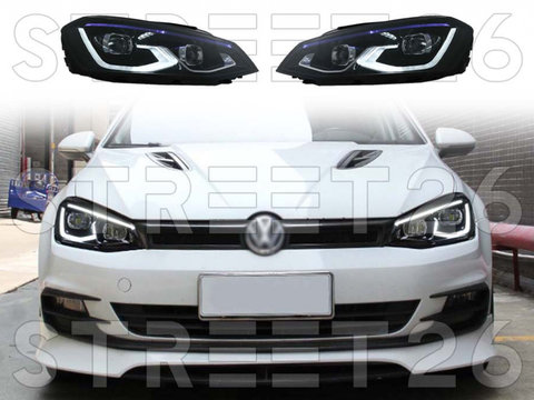 Faruri LED Compatibil Cu VW Golf 7 VII (2012-2017) Conversie Golf 8 Look