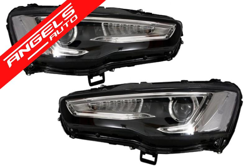 Faruri LED compatibile cu Mitsubishi Lancer 07-17 Dual Proiector Semnal Secvential