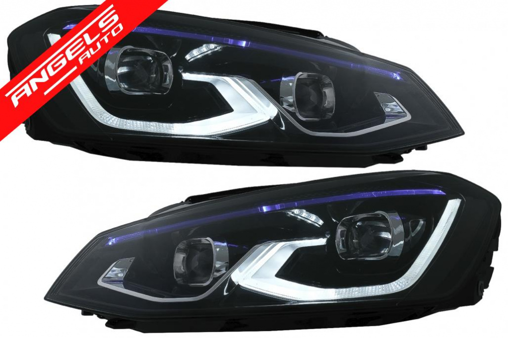 Faruri LED compatibile cu VW compatibile cu Golf 7 VII (2012-2017) conversie compatibile cu Golf 8 Design