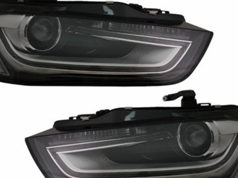 Faruri LED DRL compatibil cu Audi A4 B8.5 Facelift (2012-2015) Negru HLAUA4B8F SAN34505