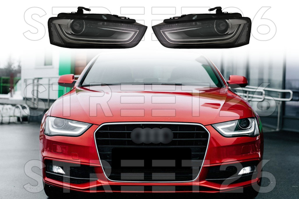 Faruri LED DRL Compatibil Cu Audi A4 B8 Facelift (2012-2015) Negru