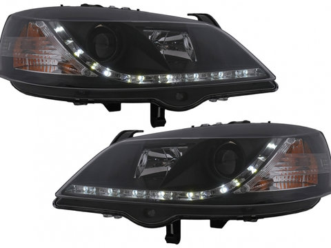 Faruri LED DRL compatibil cu Opel Astra G (09.1997-02.2004) Negru HLOPAGBLED