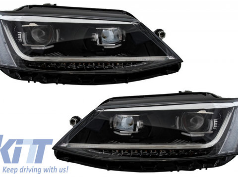 Faruri LED DRL compatibil cu VW Jetta Mk6 VI Non GLI (2011-2017) Semnal Dinamic Secvential Xenon Matrix Design