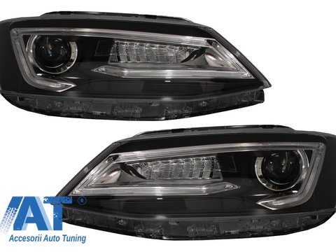 Faruri LED DRL compatibil cu VW Jetta Mk6 VI Non GLI (2011-2017) Semnal Dinamic Secvential Demon Bi-Xenon Design