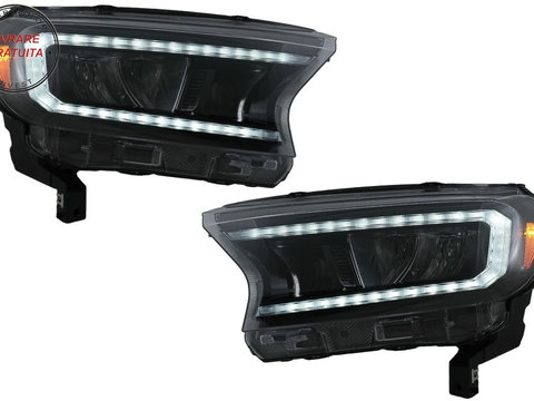 Faruri LED Light Bar Ford Ranger (2015-2020) LHD Negru cu Semnal Dinamic