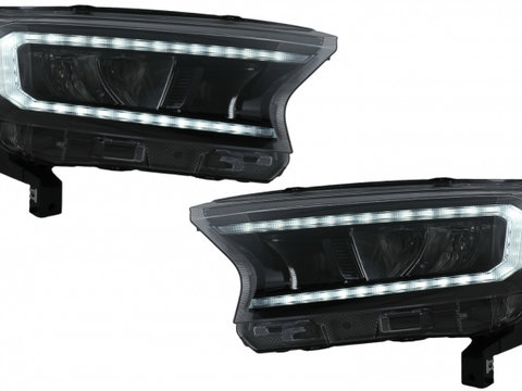 Faruri LED Light Bar Negru cu Semnal Dinamic Tuning Ford Ranger 4 2012 2013 2014 2015 HLFRNGT6
