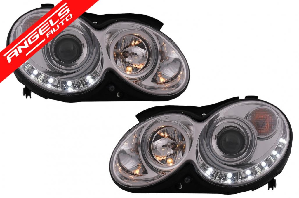 Faruri LED Mercedes Benz CLK W209 C209 Coupe 2003-2010 Crom