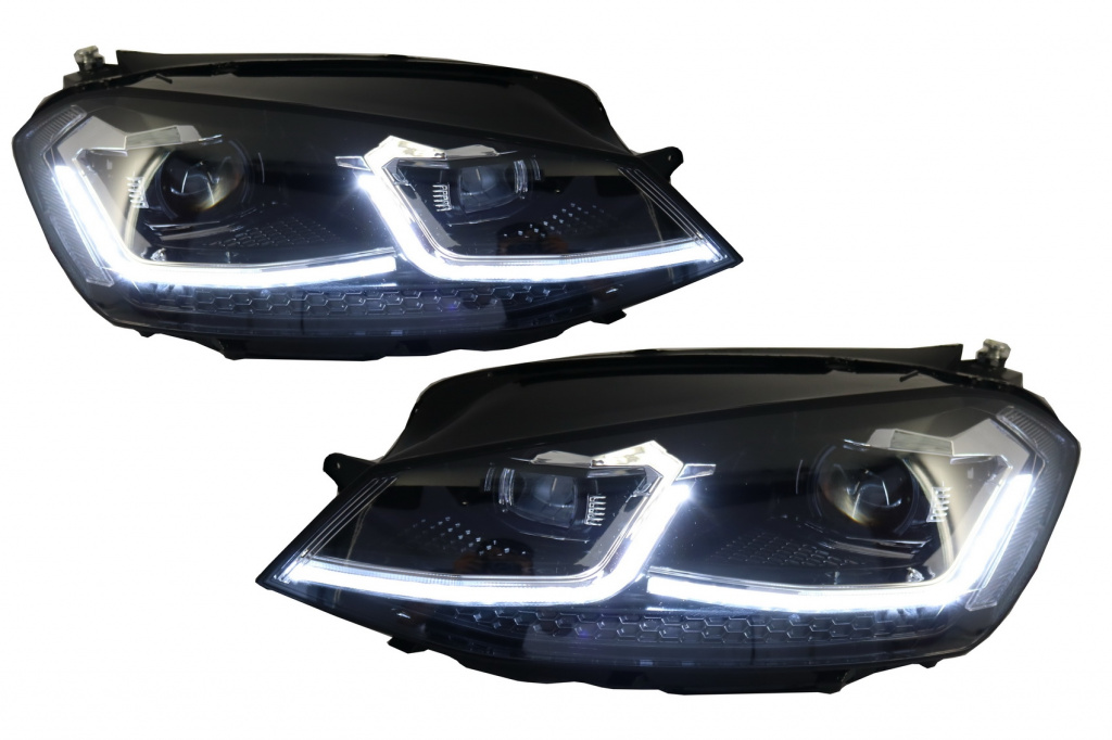 Faruri LED RHD compatibil cu VW Golf 7 VII (2012-2017) Facelift G7.5 R Line Look cu Semnal Dinamic VW GOLF VII Hatchback (5G) (2013-2017)