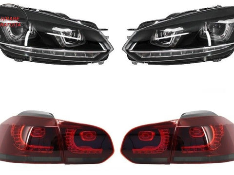 Faruri LED VW Golf 6 VI (2008-2013) Design Golf 7 3D U Design Semnal LED Dinamic c- livrare gratuita