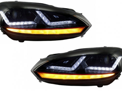 Faruri Osram LED compatibil cu VW Golf 6 VI (2008-2012) GTI Rosu LEDriving Semnal Dinamic LEDHL102-GTI