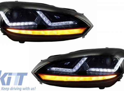 Faruri Osram LED compatibil cu VW Golf 6 VI (2008-2012) GTI Rosu LEDriving Semnal Dinamic