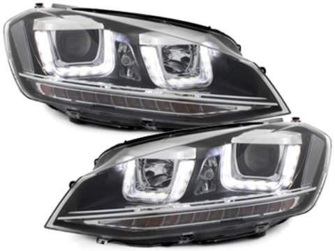 Faruri R-look compatibil cu VW Golf VII 7 2013+ 3D LED DRL