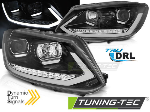 Faruri TUBE LIGHT DRL BLACK SEQ compatibila VW TOURAN II 08.10-15