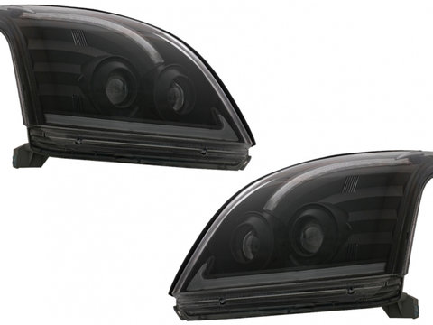 Faruri TUBE LIGHT LED compatibil cu TOYOTA Land Cruiser FJ120 (2003-2009) Negru cu Semnal Dinamic LHD HLTOLCB