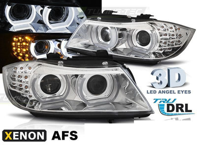 Faruri XENON LED DRL CHROME AFS pentru BMW E90/E91