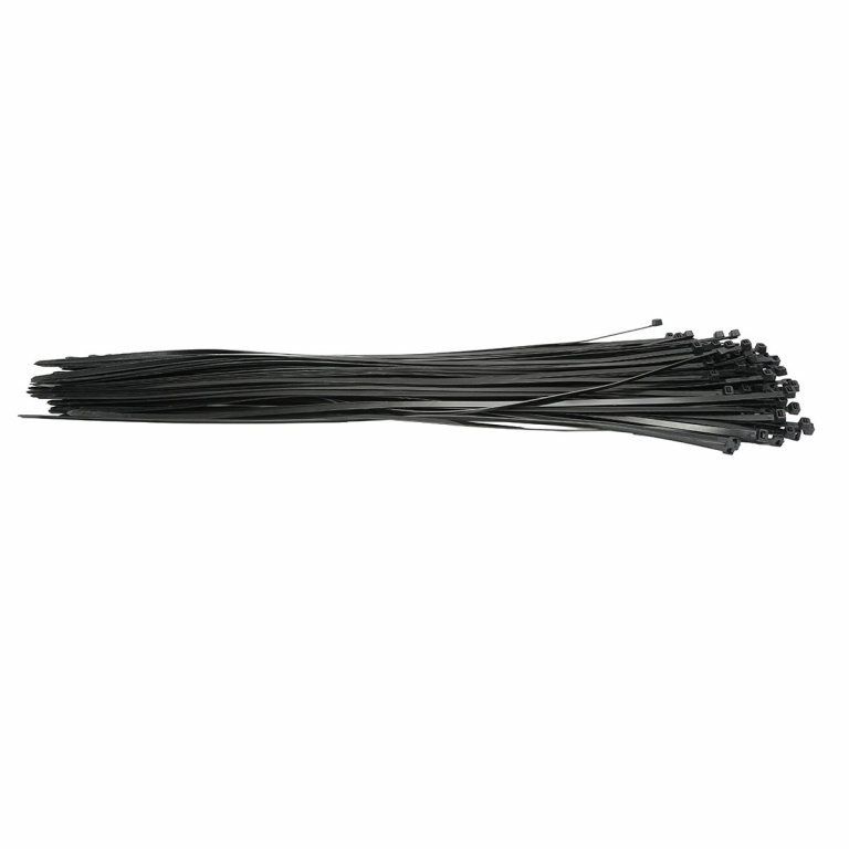 Faseta, colier plastic 8.8x920mm, negru, set 100bu