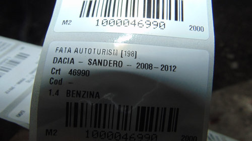 Fata Dacia Sandero din 2009