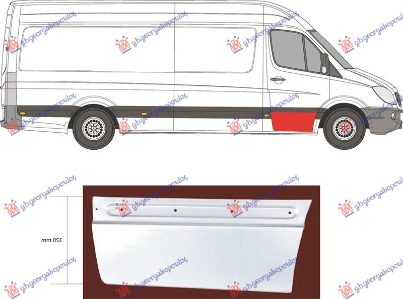 Fata usa inferioara dreapta pentru Vw Crafter 2006