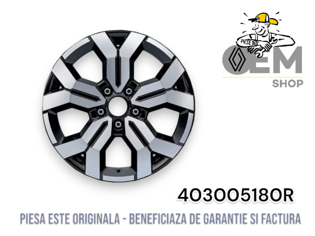 Fd janta aliaj 17' et 50 marcaj tergan duster Renault produs nou original cod piesa 403005180R