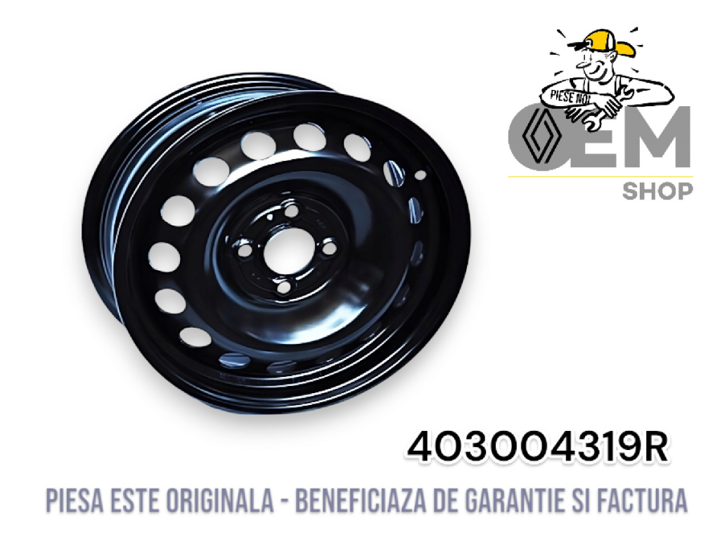 Fd janta tabla 15 et40 6j neagra | lodgy | dokker Renault produs nou original cod piesa 403004319R