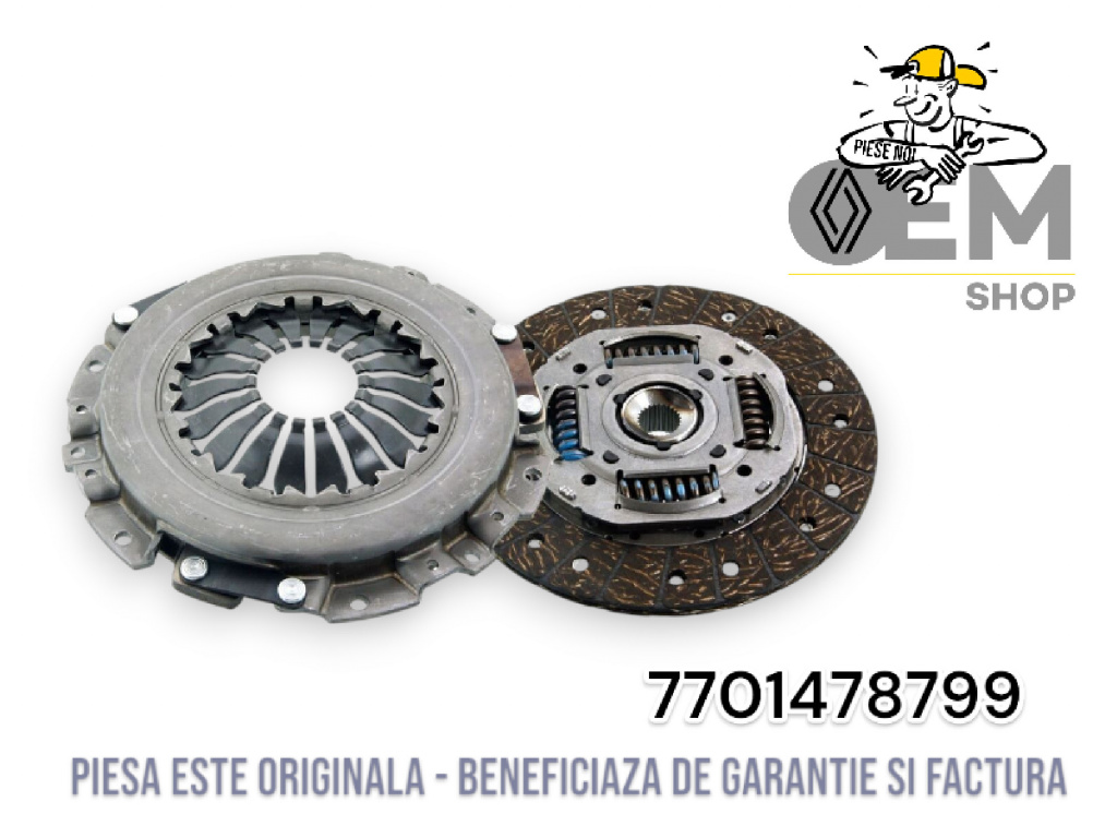 Fd kit ambreiaj placa si disc 1.5 dci e4 -fd, produs nou original, Renault, cod piesa 7701478799