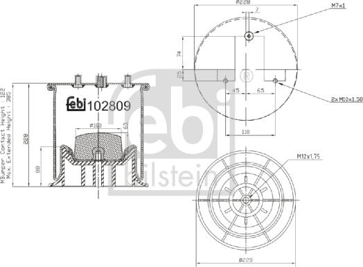 Febi Bilstein 102809 - Burduf, suspensie pneumatic