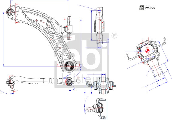 FEBI BILSTEIN Brat, suspensie roata 193293 montare Axa fata stanga la masina NISSAN X-TRAIL III (T32_, T32R, T32RR) 2016 2017 2018 2019 2020 2021 2022 2023 2024
