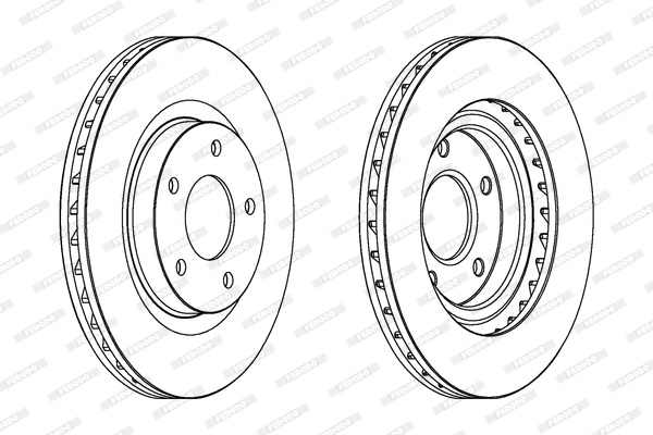 FERODO Disc frana DDF1624 la masina CHRYSLER 200 limuzina 2010 2011 2012 2013 2014 2015