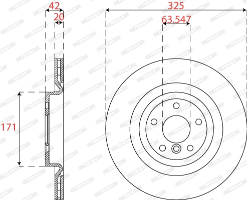 FERODO Disc frana DDF2733C model JAGUAR XE (X760) 2015 2016 2017 2018 2019 2020 2021 2022 2023 2024 2025