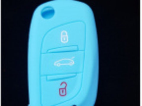 FHusa silicon cheie pentru Citroen 3 butoane albastru deschis